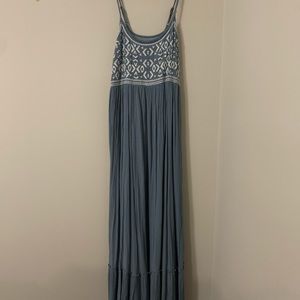 Blue Long Flowy Summer Dress